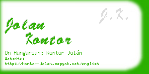 jolan kontor business card