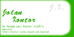 jolan kontor business card